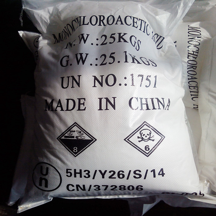C2H3O2Cl Monochloroacetic Acid CAS 79-11-8 CMC এবং Glycine তৈরির জন্য ব্যবহৃত রাসায়নিক মধ্যবর্তী জন্য